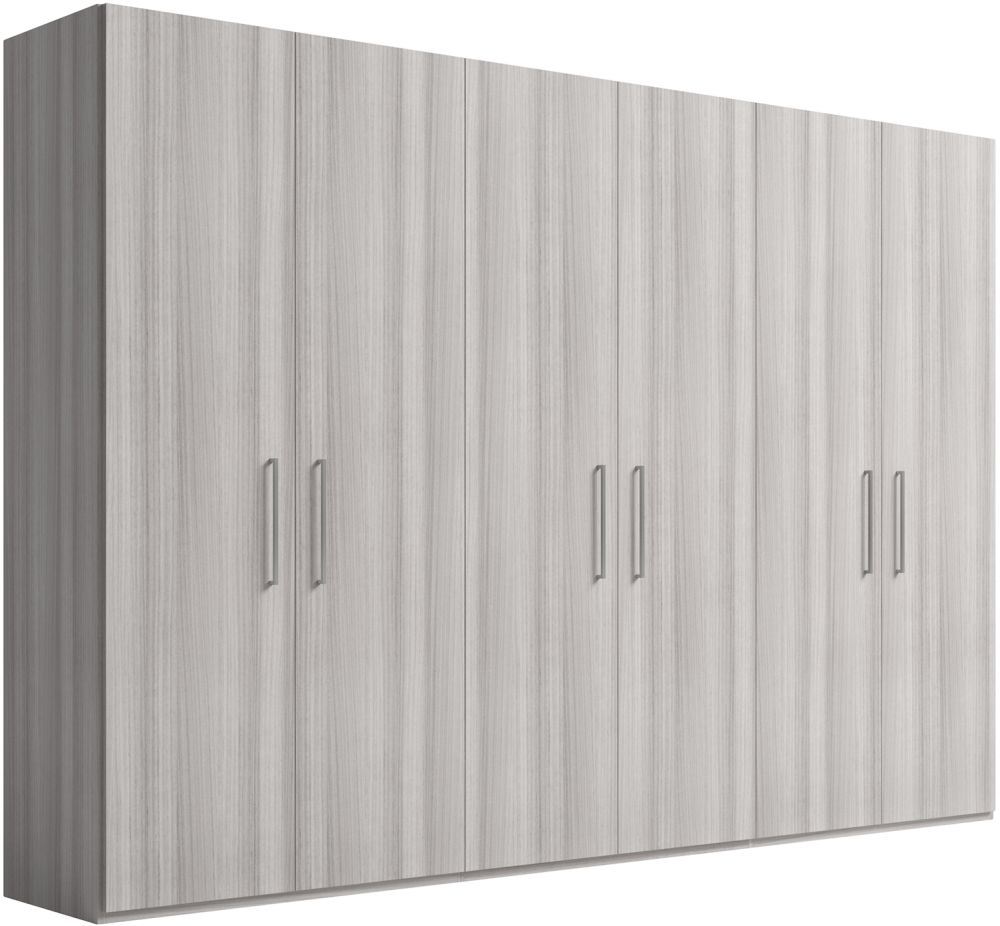 Product photograph of Status Mia Night Silver Grey Italian 6 Door Wardrobe from Choice Furniture Superstore.